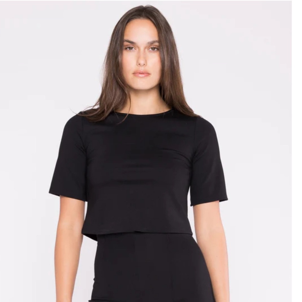 Ripley Rader Black Ponte Short Sleeve Top Size 3